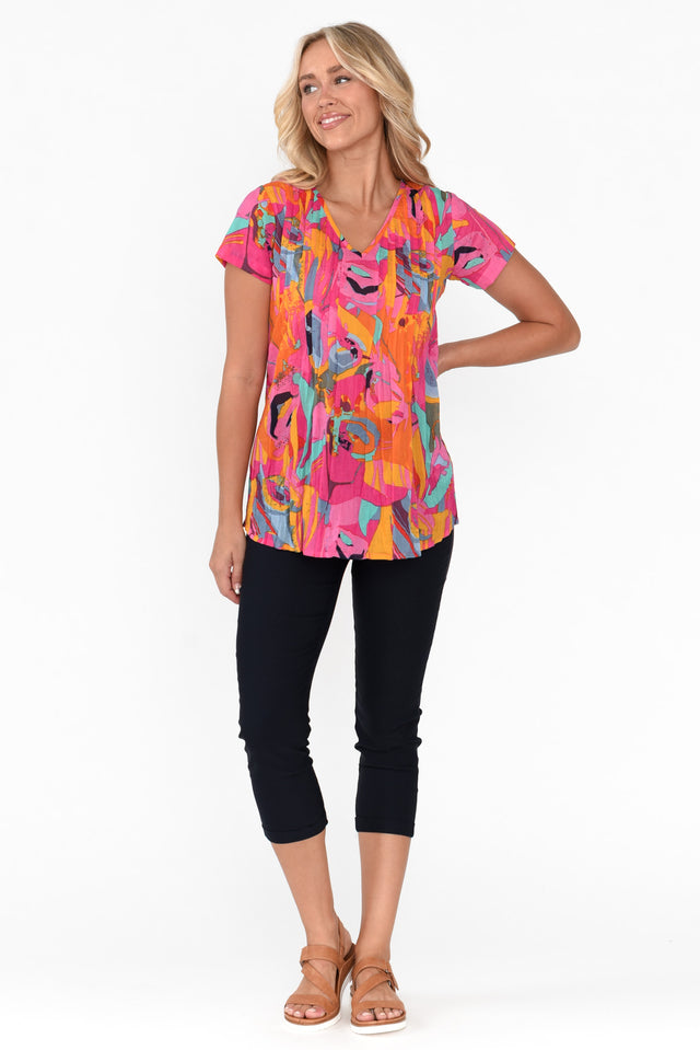 Fia Orange Poppy Cotton Top