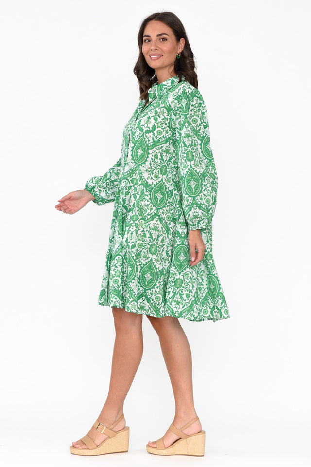 Fitzroy Green Paisley Cotton Dress