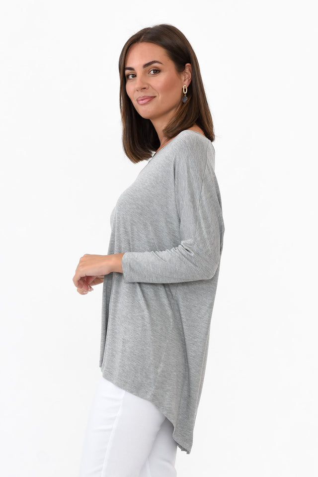 Grey Marle Milan 3/4 Sleeve Top