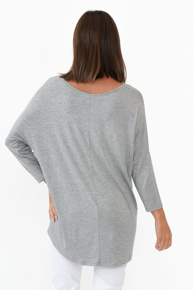 Grey Marle Milan 3/4 Sleeve Top