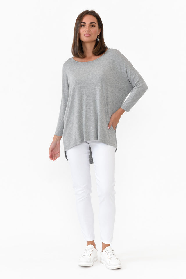 Grey Marle Milan 3/4 Sleeve Top