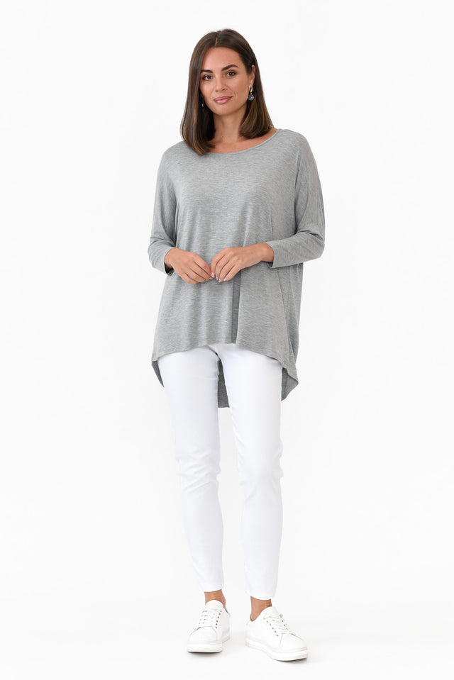 Grey Marle Milan 3/4 Sleeve Top