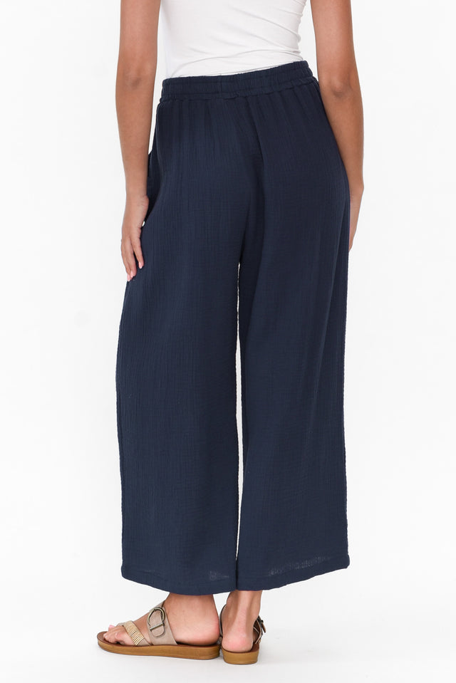 Indila Navy Cotton Pants