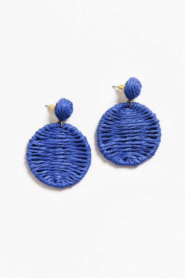 Jericho Cobalt Woven Disc Earrings