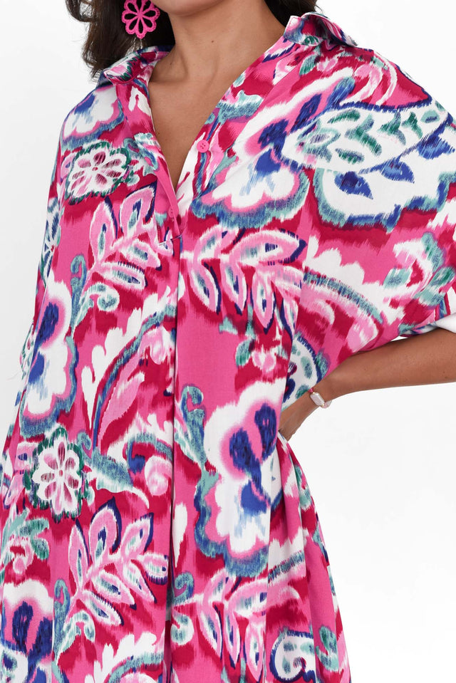 Kazi Pink Garden Shirt Dress