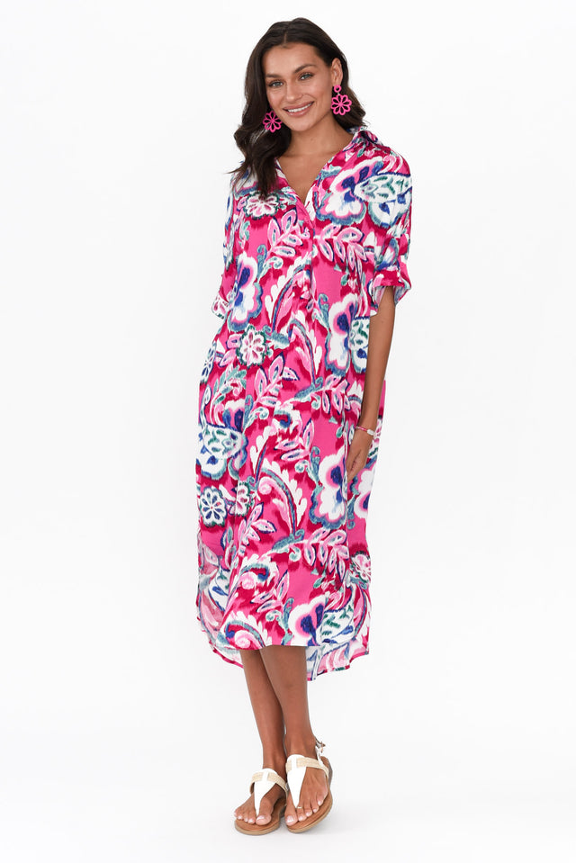 Kazi Pink Garden Shirt Dress