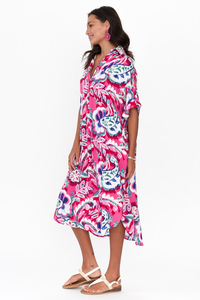 Kazi Pink Garden Shirt Dress