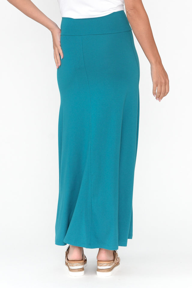 Lana Teal Bamboo Maxi Skirt