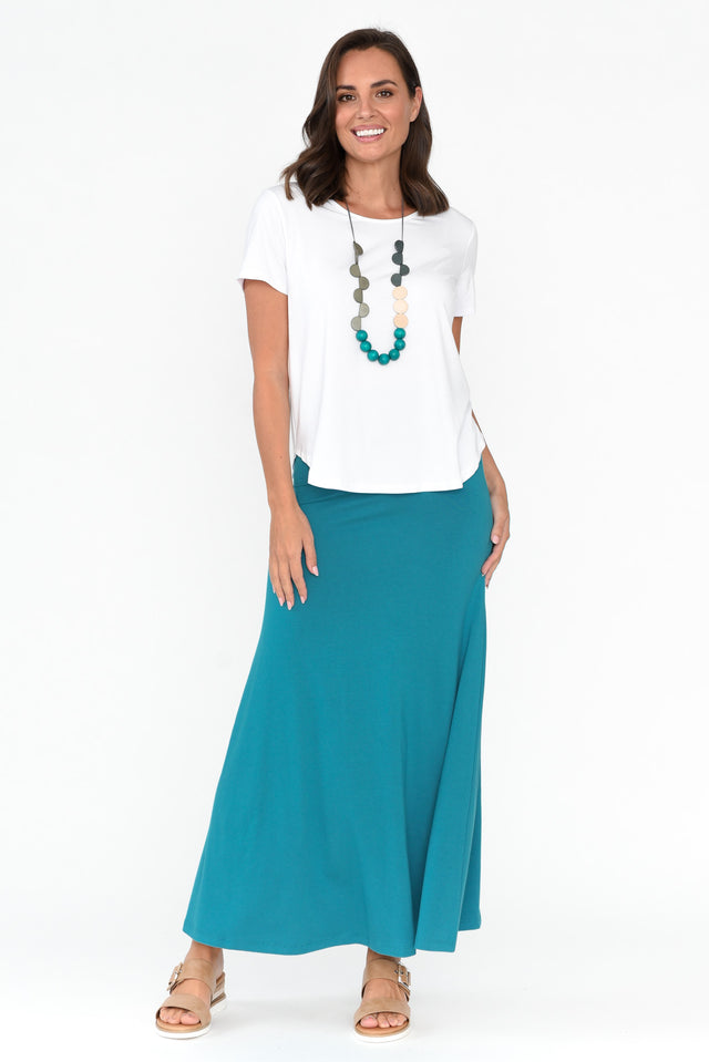 Lana Teal Bamboo Maxi Skirt