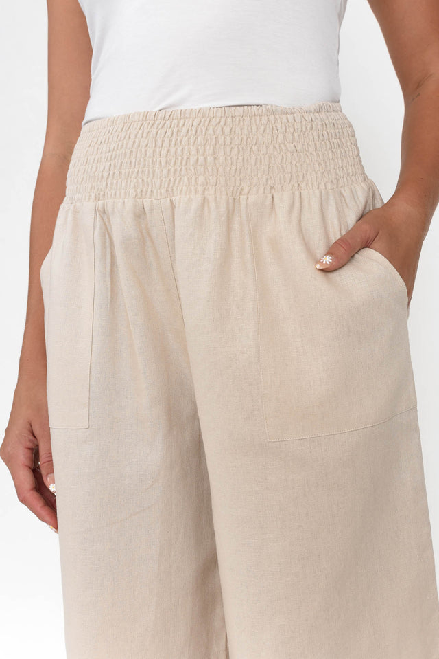 Lee Beige Linen Blend Bermuda Shorts