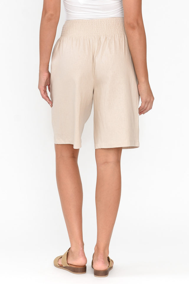 Lee Beige Linen Blend Bermuda Shorts