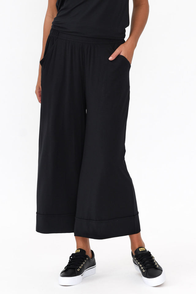 Lena Black Micro Modal Resort Pants