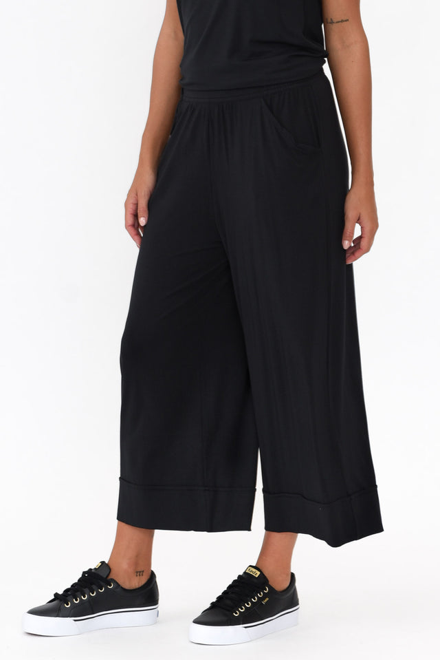 Lena Black Micro Modal Resort Pants