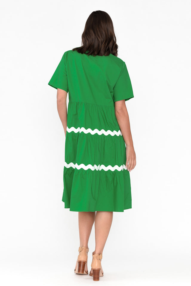 Lourdes Green Cotton Shirt Dress