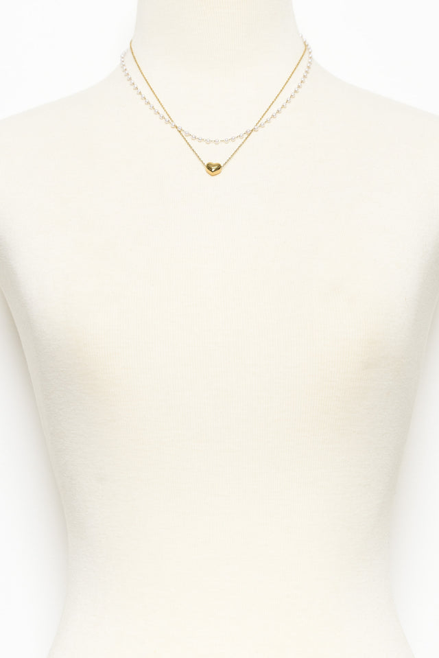 Lynne Gold Heart Pearl Necklace