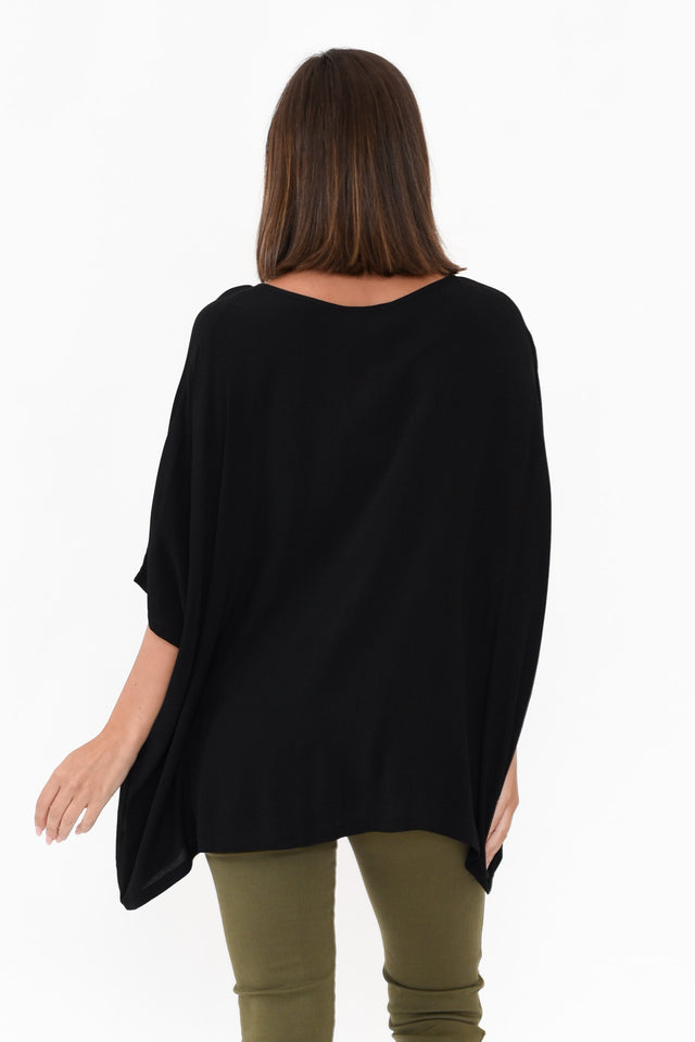 Mali Black Drape Top