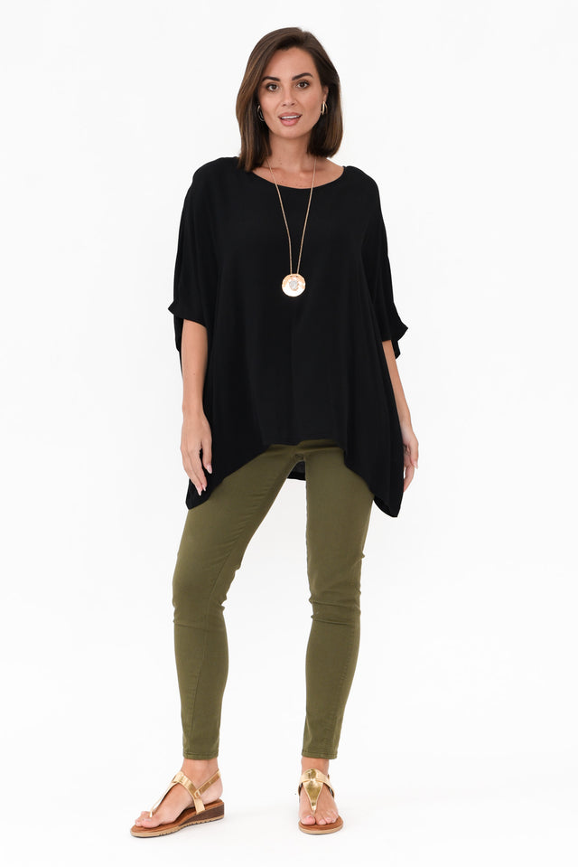 Mali Black Drape Top