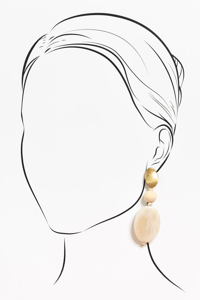 Marwa Cream Bead Drop Earrings