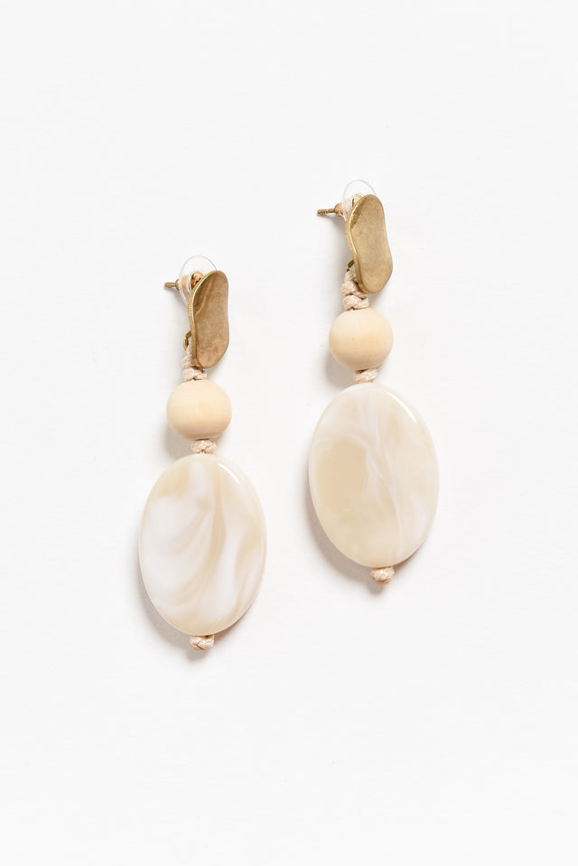 Marwa Cream Bead Drop Earrings