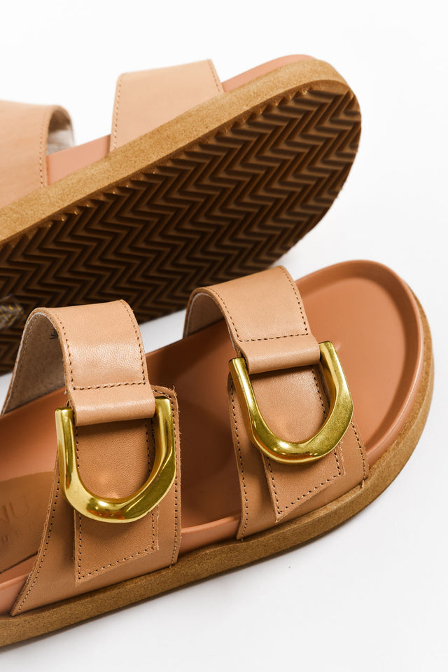 Mint Tan Leather Buckle Slide