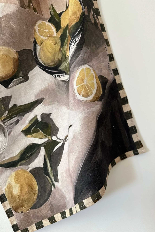 Whitney Spicer Moody Lemons Linen Tea Towel