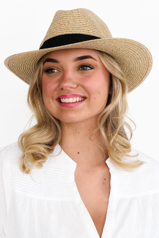 Natural Wide Brim Travel Fedora