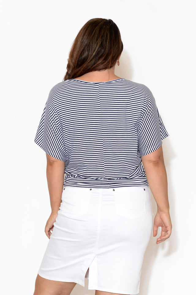 Navy and White Stripe Maui Tee