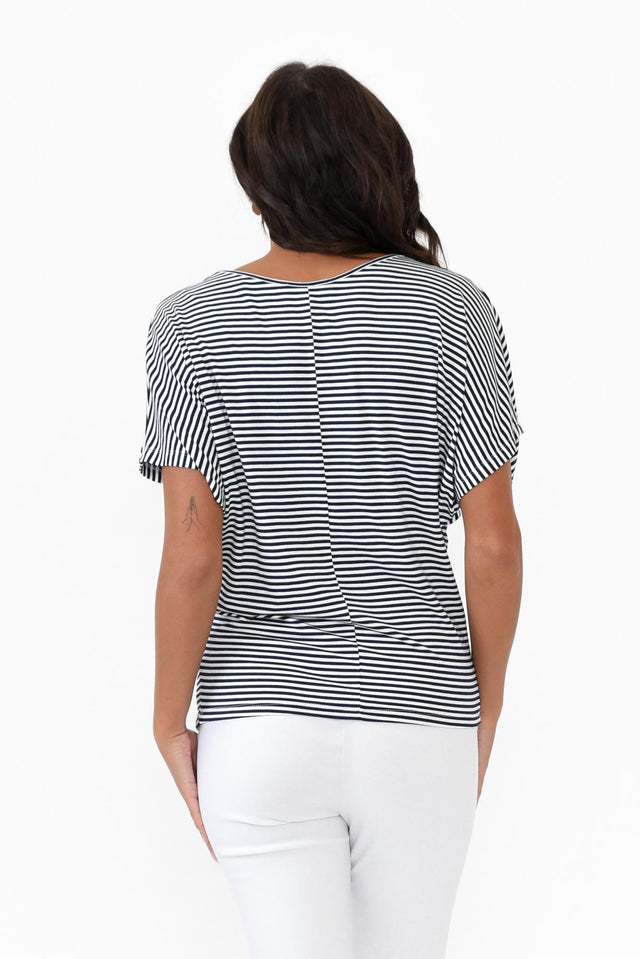 Navy and White Stripe Maui Tee