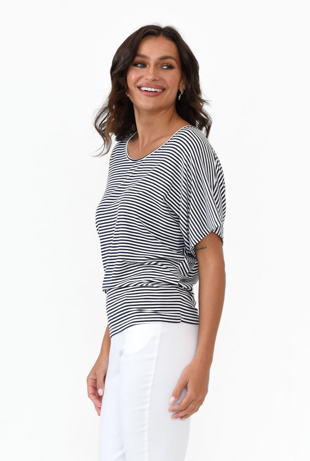 Navy and White Stripe Maui Tee