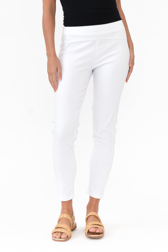 Olympia White Straight 7/8 Pants