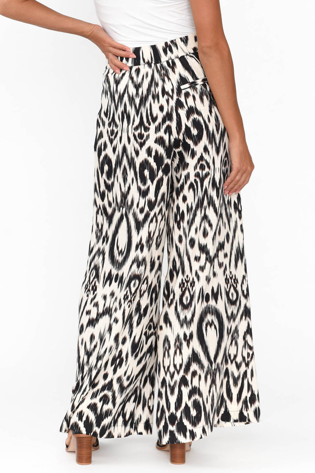 Paradise Brown Abstract Animal Wide Leg Pants