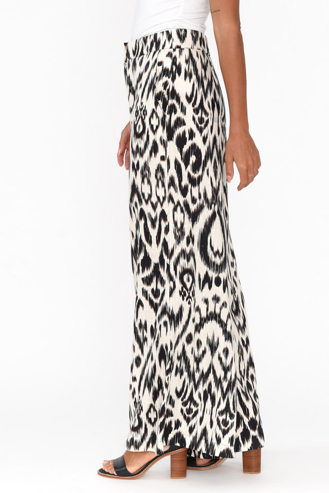 Paradise Brown Abstract Animal Wide Leg Pants