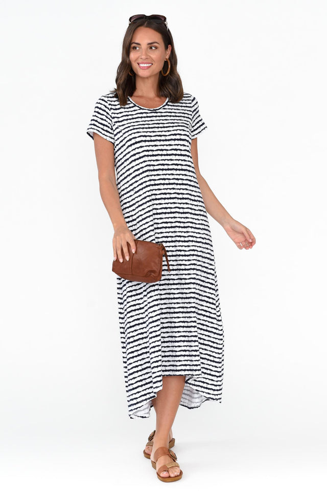 Patrick Navy Stripe Cotton Pocket Dress