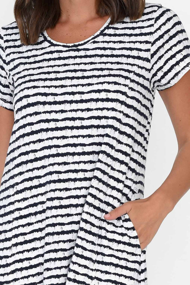 Patrick Navy Stripe Cotton Pocket Dress