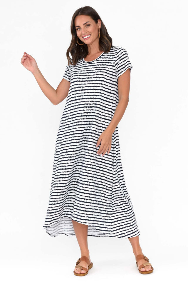 Patrick Navy Stripe Cotton Pocket Dress