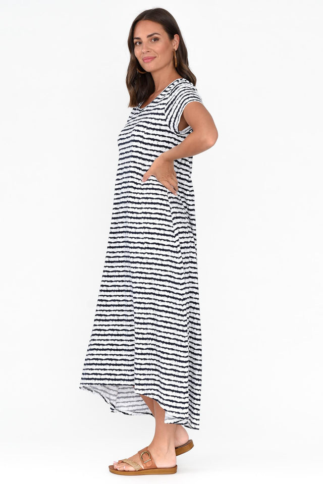 Patrick Navy Stripe Cotton Pocket Dress