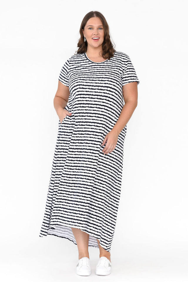 Patrick Navy Stripe Cotton Pocket Dress