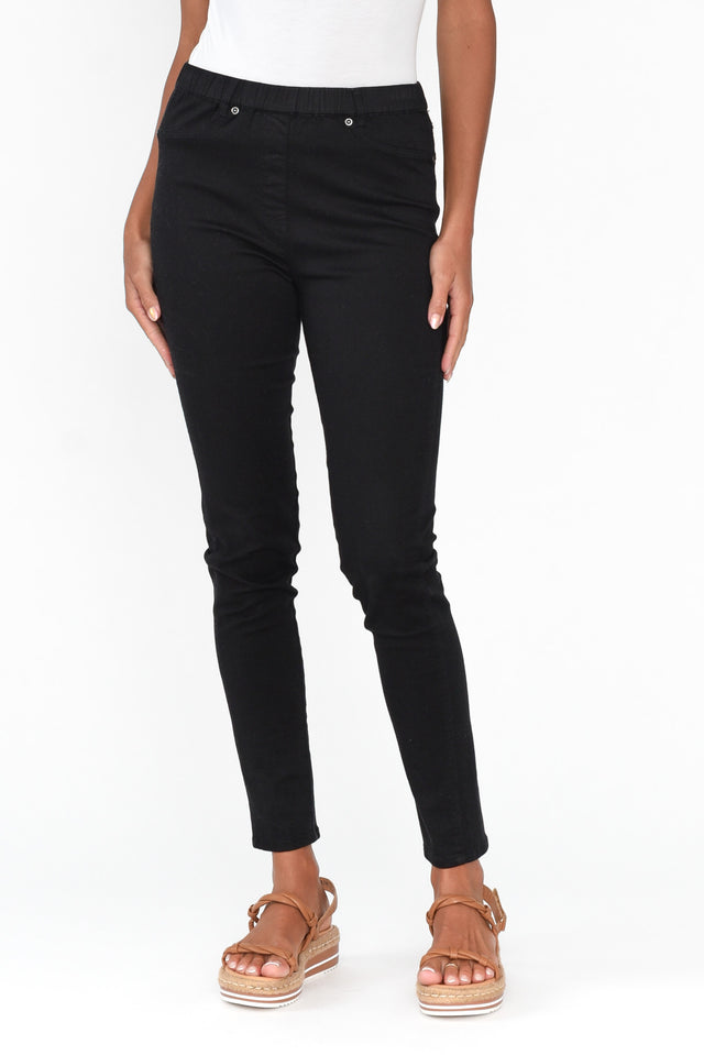 Reed Black Stretch Cotton Pants