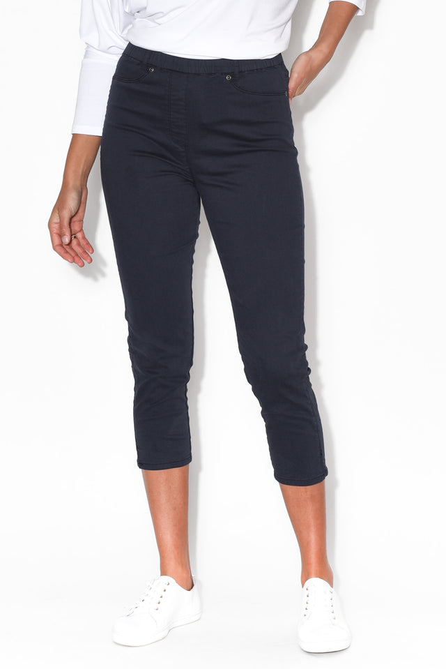 Reed Navy Stretch Cotton Capri Pant  