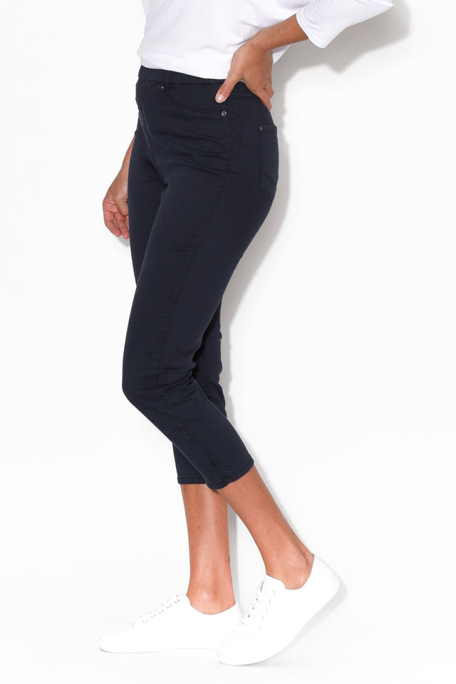 Reed Navy Stretch Cotton Capri Pants