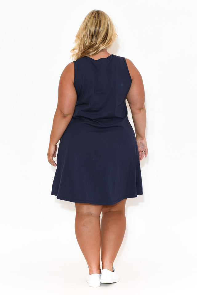 Roxanne Navy Swing Dress