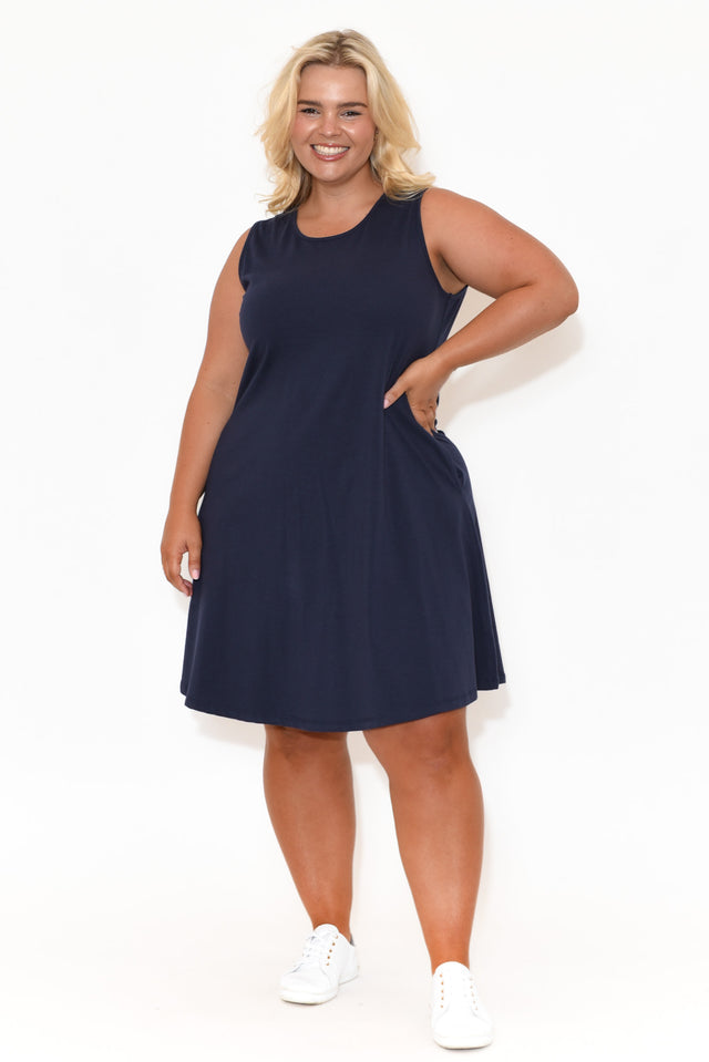 Roxanne Navy Swing Dress