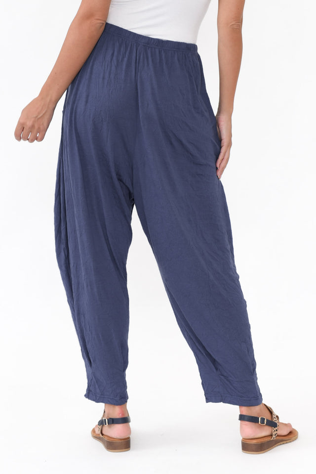 Rylee Blue Crinkle Cotton Pants