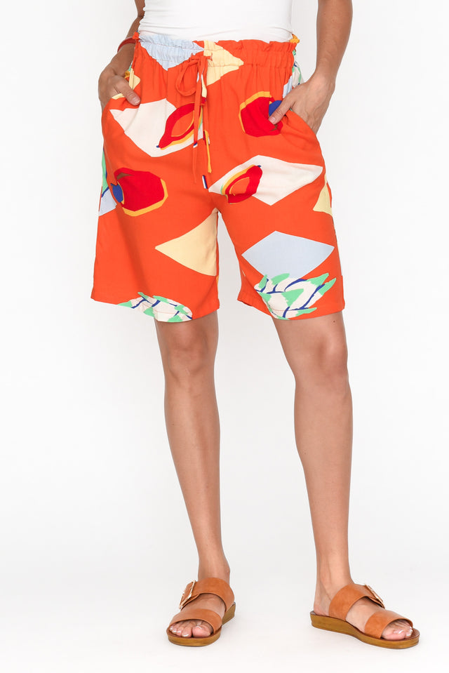 Sally Orange Fruity Relaxed Shorts