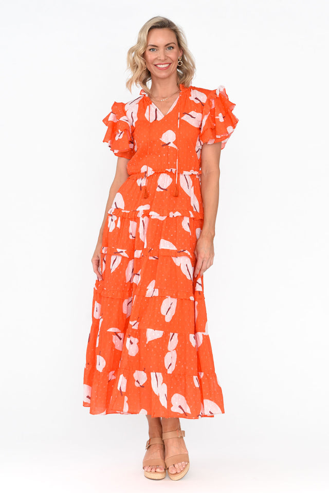 Sana Sunset Petals Cotton Frill Dress