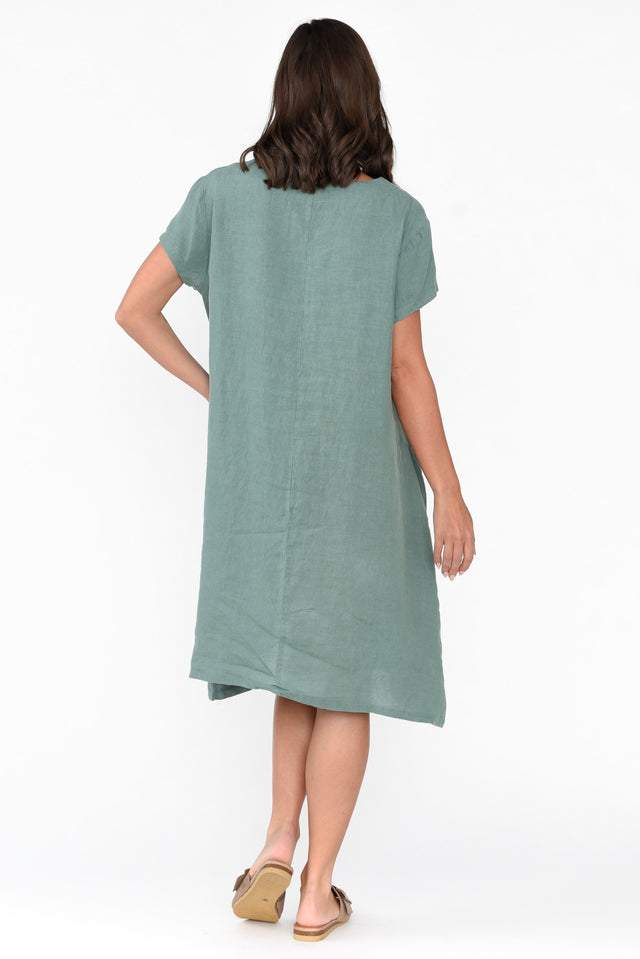 Sonny Sage Linen Swing Dress