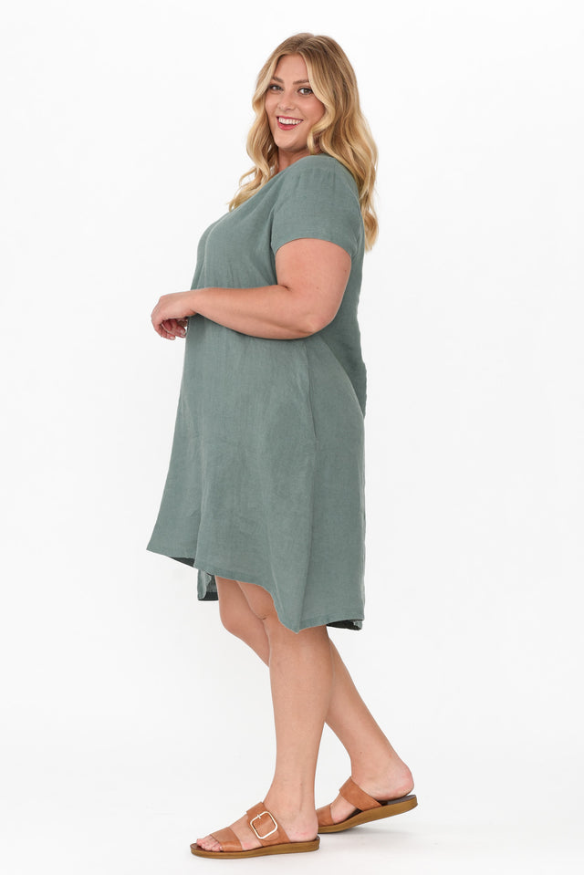 Sonny Sage Linen Swing Dress