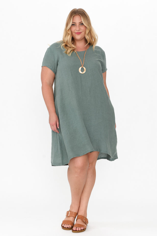 Sonny Sage Linen Swing Dress