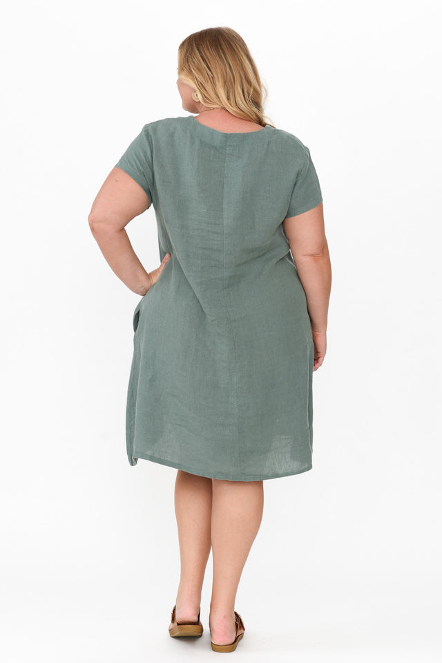 Sonny Sage Linen Swing Dress