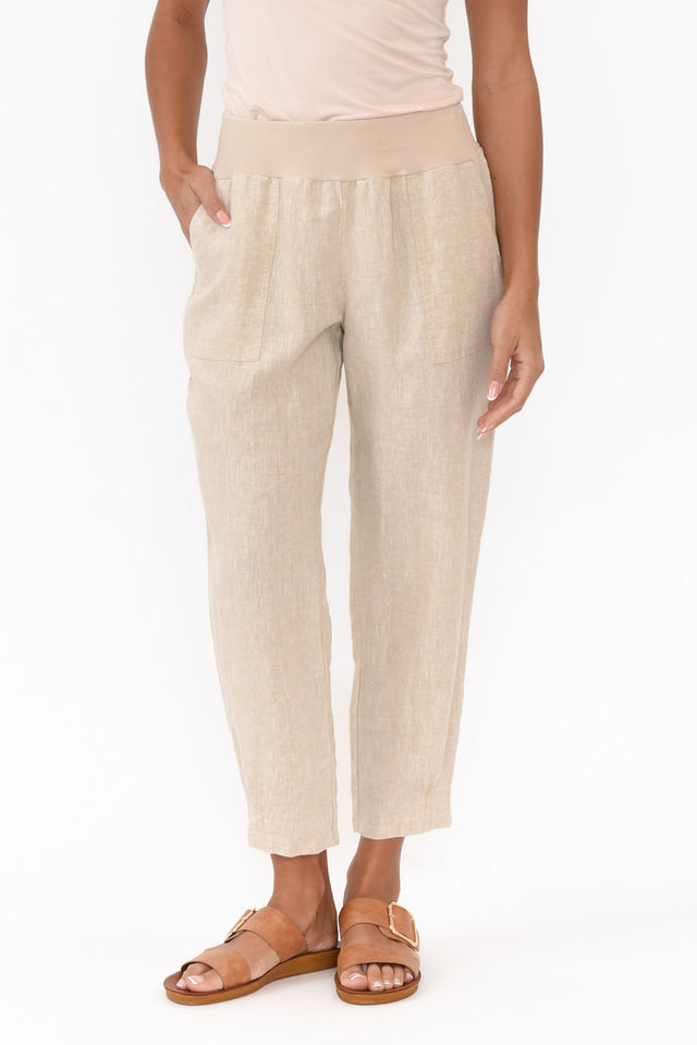 Tatum Beige Linen Pant  